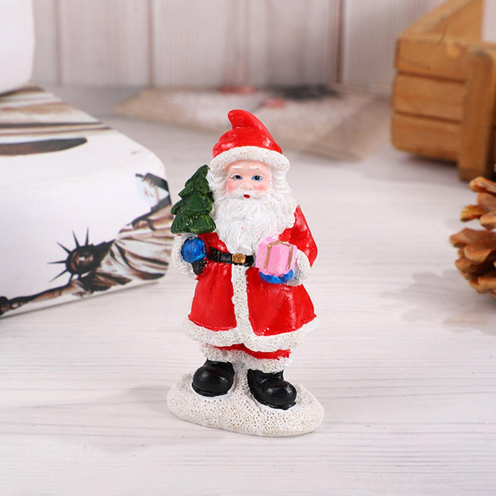 Amazon.co.jp: 2 ミニサンタフィギュア | ミニチュア クリスマス